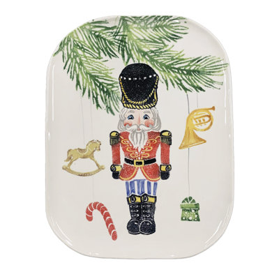 VIETRI Nutcrackers Terra Bianca Platter