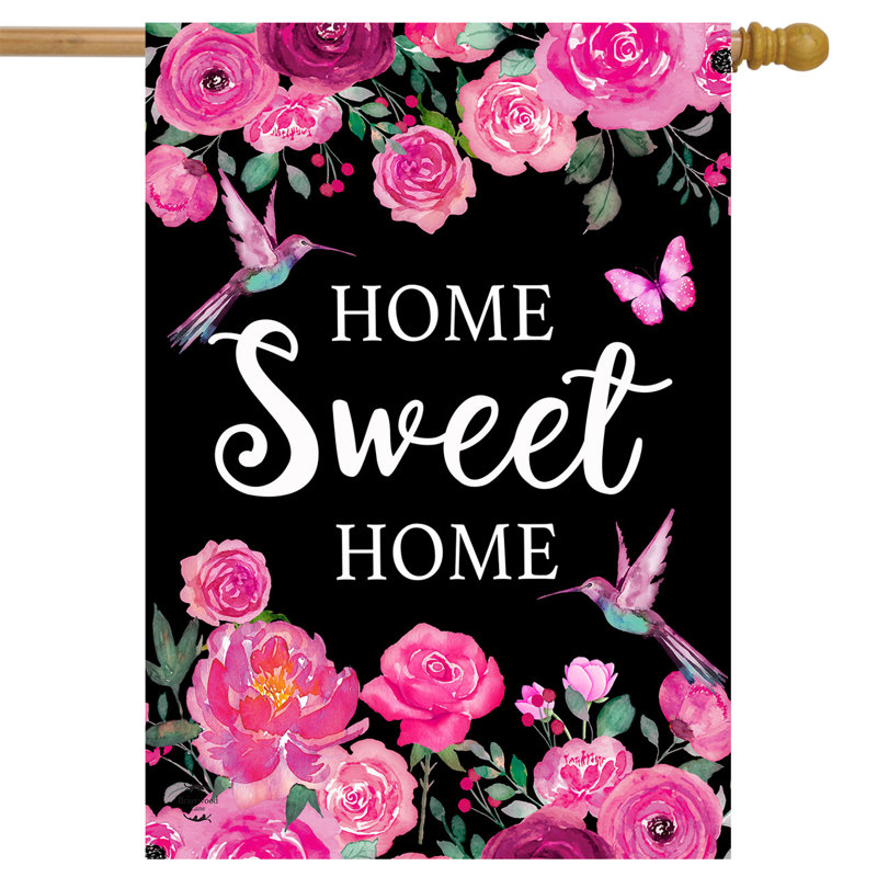 Drapeau de maison Home Sweet Home Hummingbirds