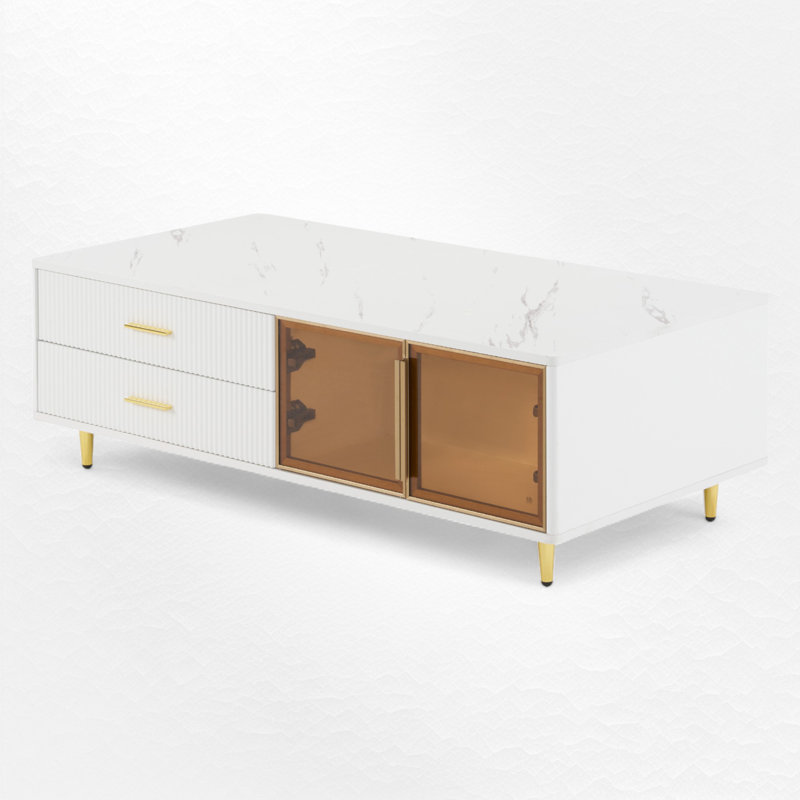 Coffee Table With Storage, White