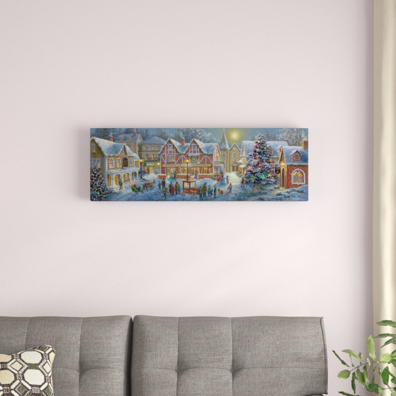« christmas village », impression sur toile, H 12 po x l 36 po x P 1,5 po