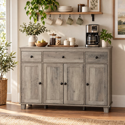 Zekai 47.2'' Sideboard with 3 Drawers, Adjustable Shelves