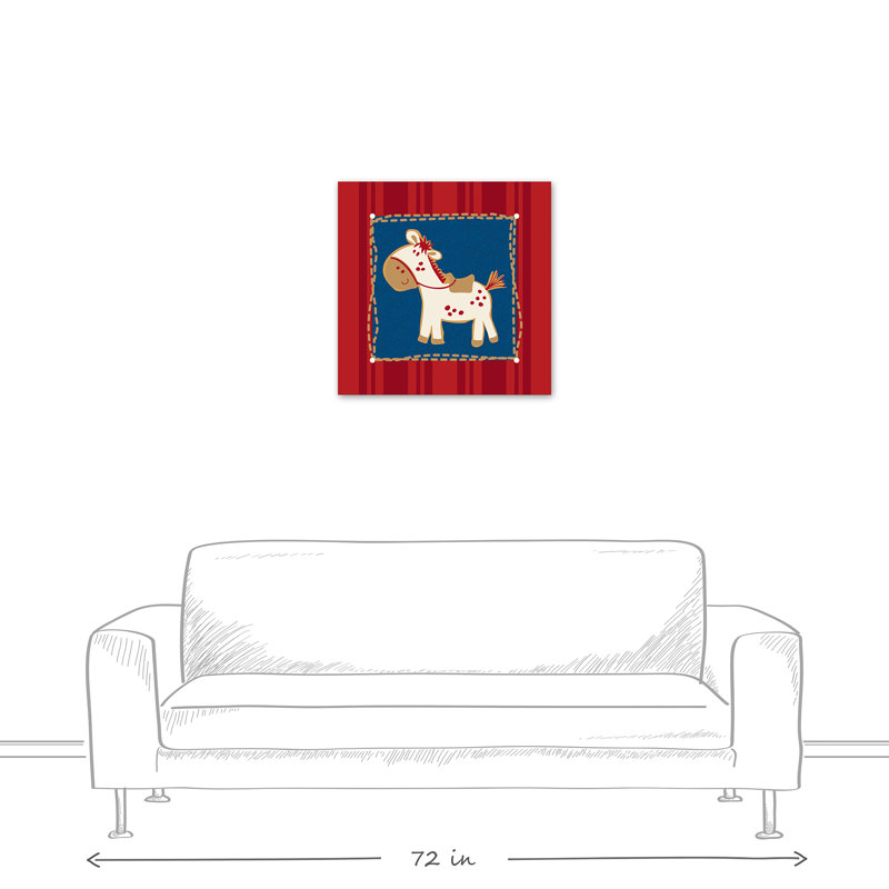 Art sur toile pour cheval dessiné Jule, H 24 po x l 24 po x P 1,25 po