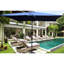 Parasol de patio extérieur 6 x 9 pi - imperméable, à manivelle et à bouton-poussoir, auvent rectangulaire pour piscine de jardin, protégé 9 pi x 6 pi imperméable avec poteau thermolaqué-1926429012