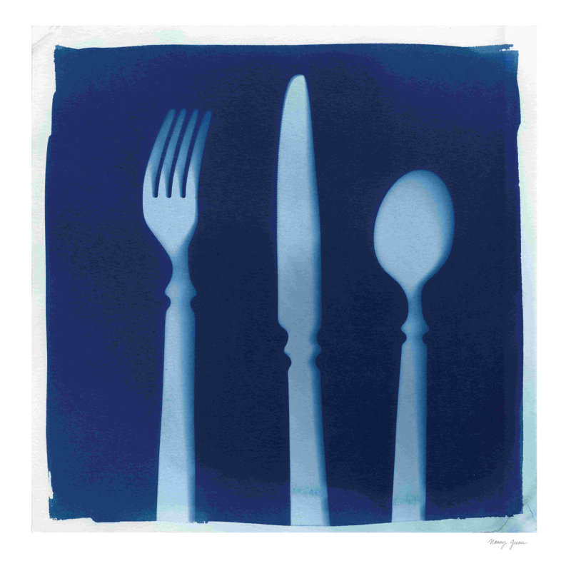 «Cyanorph Kitchen VI» par Nancy Green - Peinture, H 36 po x l 36 po, Toile tendue