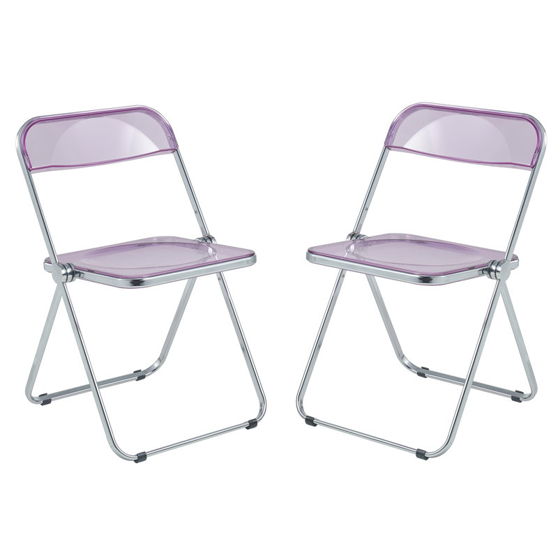 Chaise pliante Brayden Studio® Gillispie, Magenta, Silver