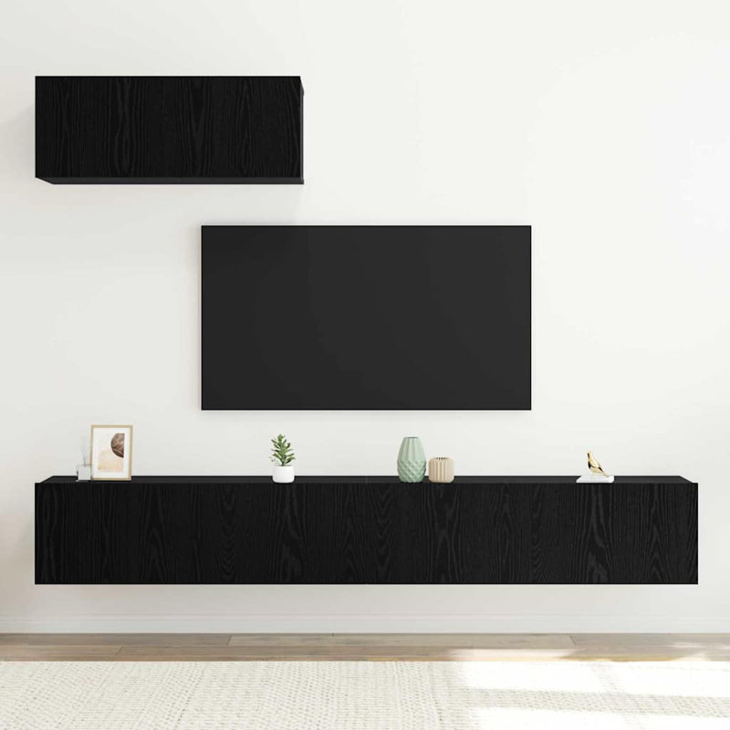 3 Piece TV Cabinet Set Wall-Mounted Engineered Wood