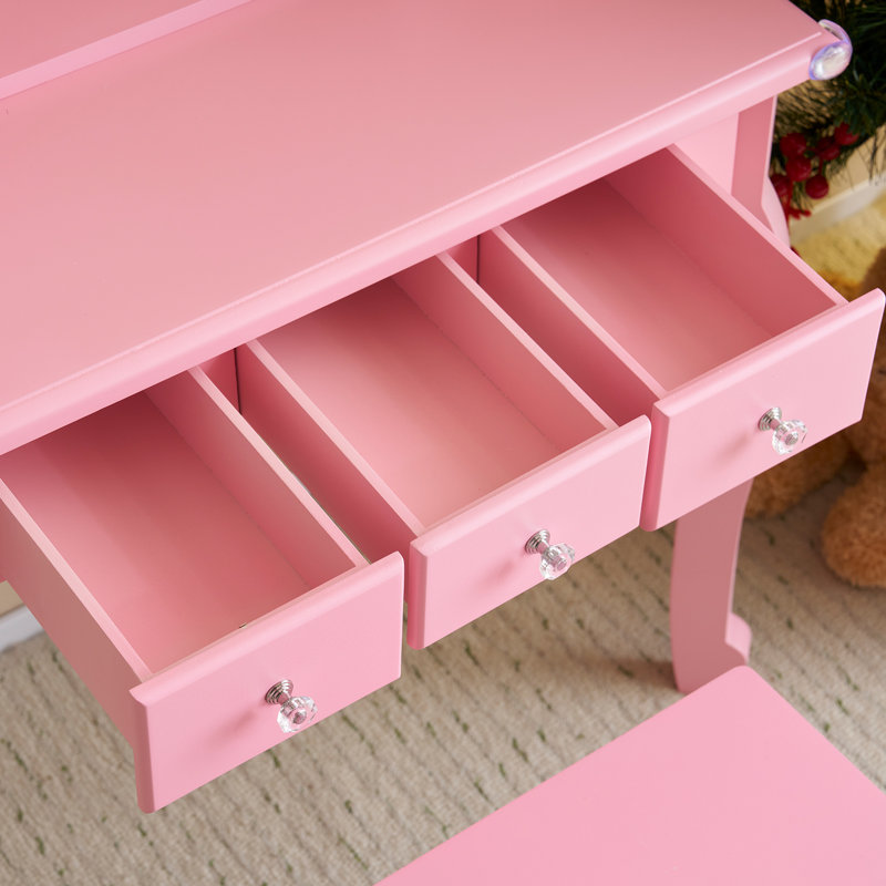 Ensemble de coiffeuse pour enfant, Rose