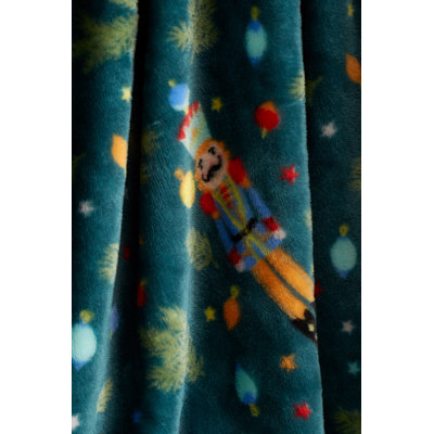 Christmas Nutcracker Fleece Cosy Blanket Throw