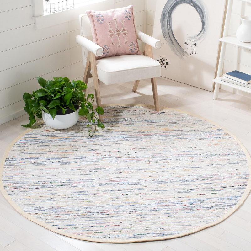Montauk Hand Woven Performance Striped Rug, Round 6'