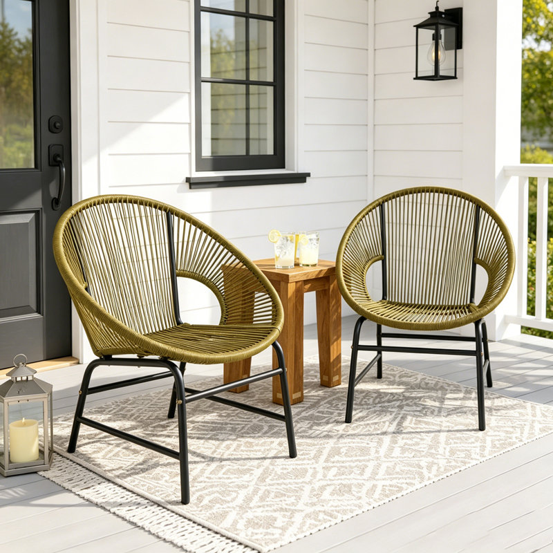 Ensemble de chaises de patio en osier, Green