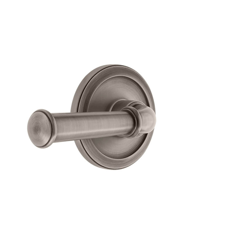 Grandeur Circulaire Rosette Passage with Georgetown Lever, Left, Antique Pewter, 2 3/8"
