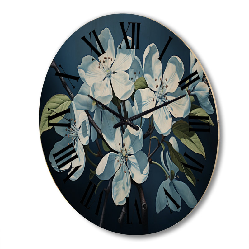 Horloge murale Apple Blossom - Monochromatique Elegance II, Très grand