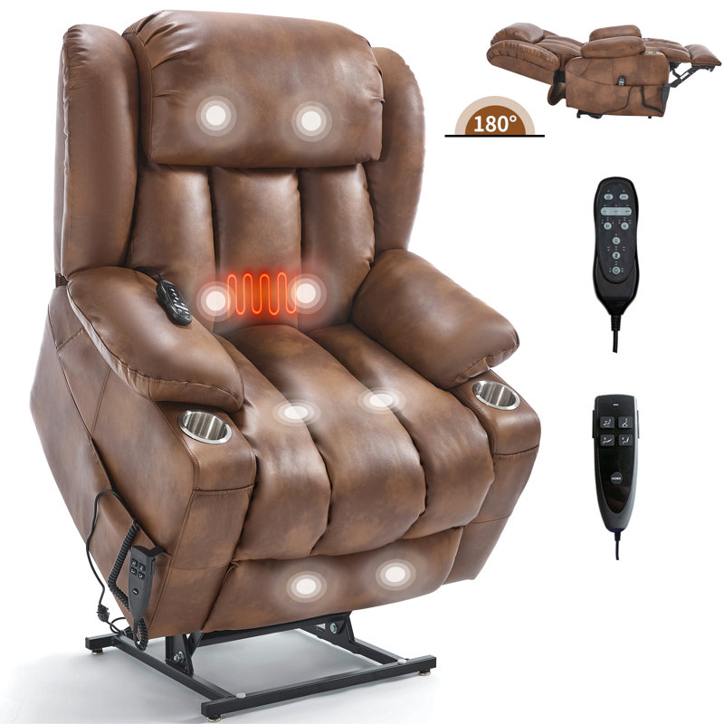 Fauteuil inclinable à deux moteurs Leatherair Infinity, Brun