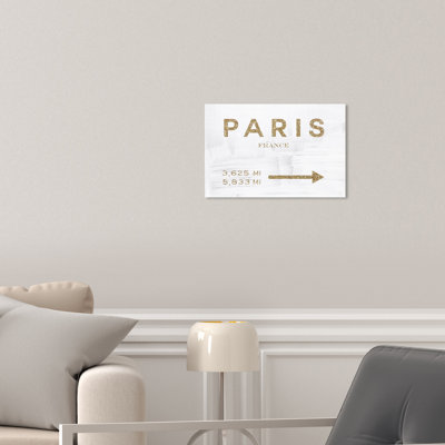 Paris Fashion Sign Glitter, French Luxury Route Glam Gold - Textual Art