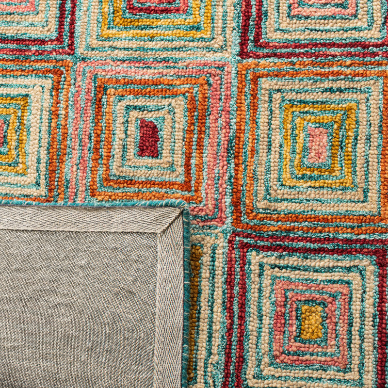 Tapis rose en laine touffeté à la main Deyoung, Carré 6 pi