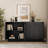 60" Curved Sideboard With Adjustable Shelf & 4 Doors-1011074955