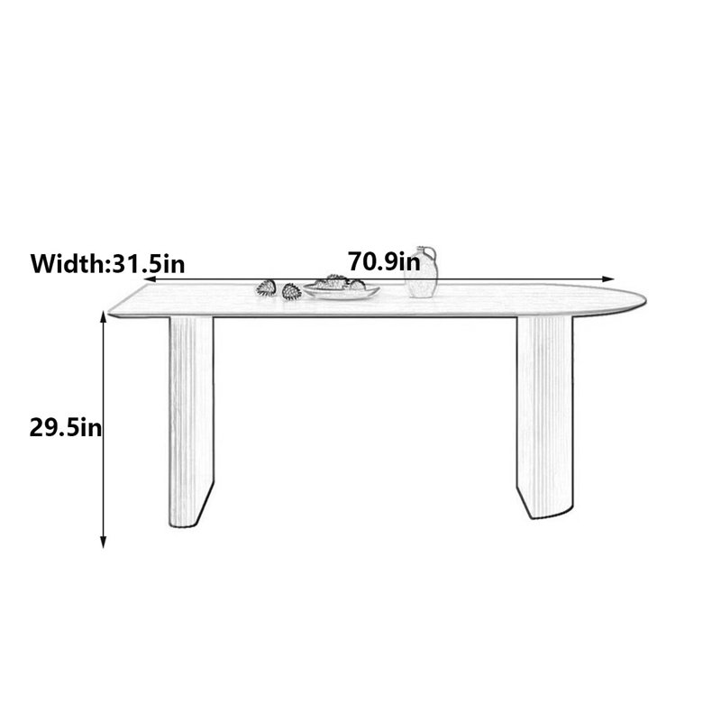 Table de salle à manger Modern, H 29,5 po x L 70,9 po x l 31,5 po