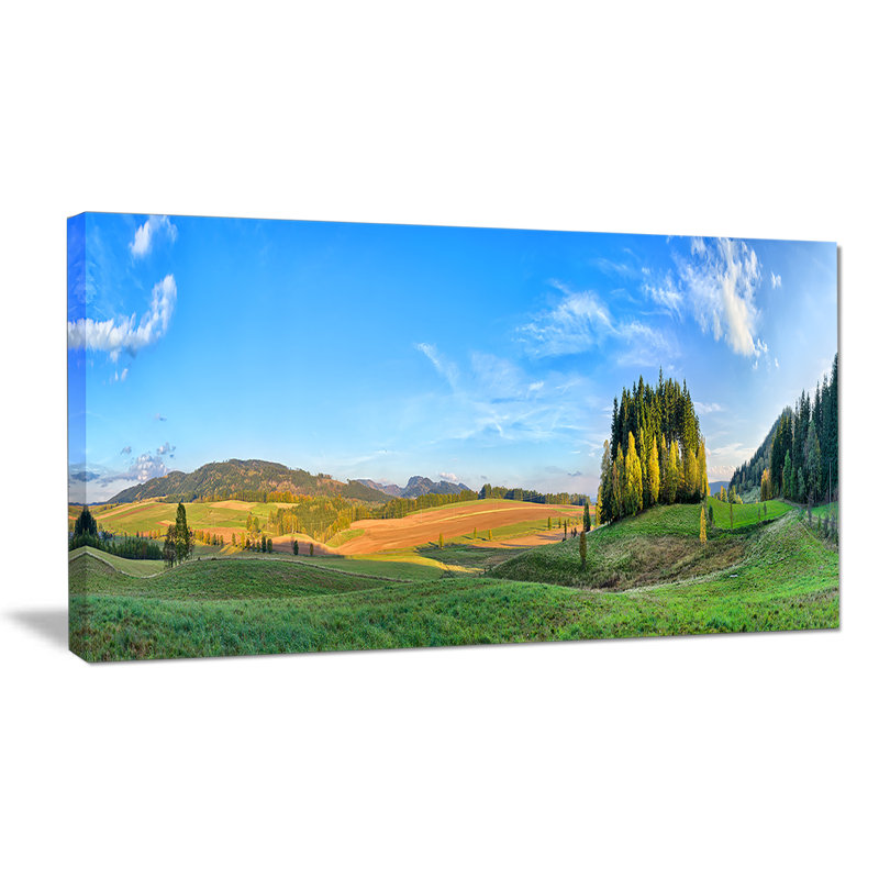 «Long Panorama with Little Forest», reproduction de photo sur toile tendue, H 16 po x l 32 po x P 1 po
