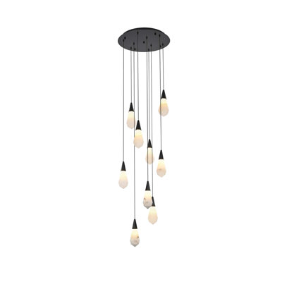 Luminaire suspendu rond 20 po en albâtre Forrester