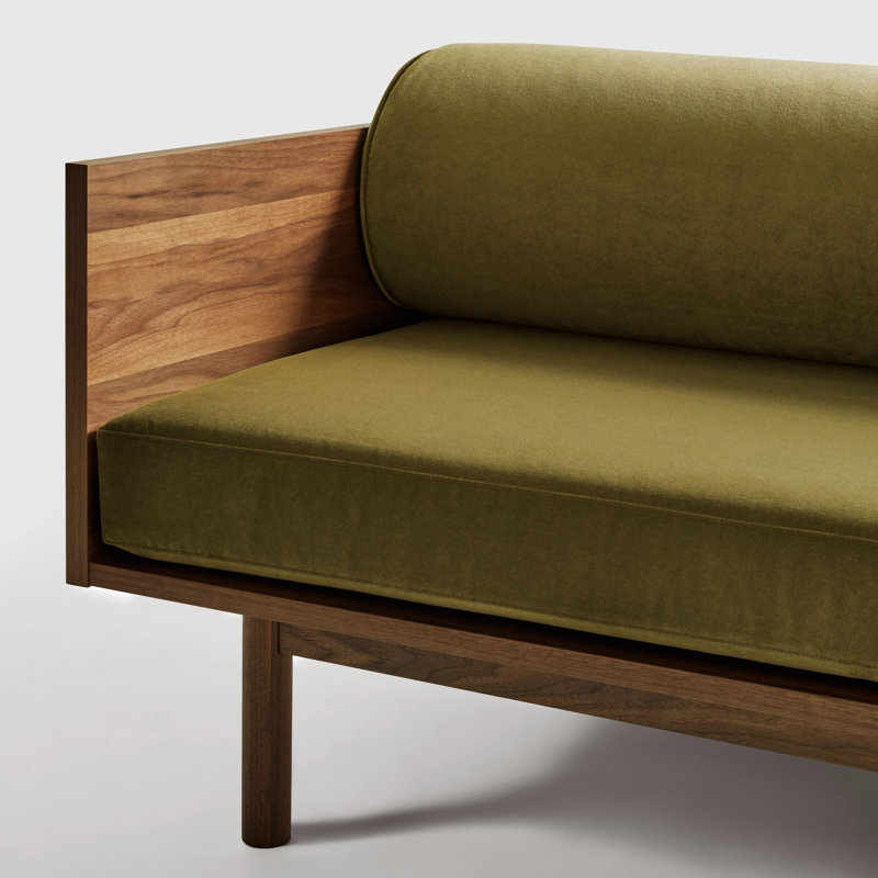 Souvenir Sofa, Walnut, Bella Loden Performance Velvet