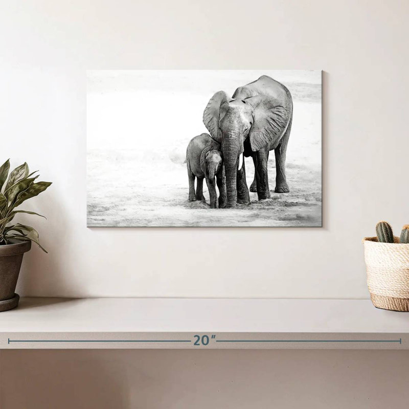 Brampt Cuddling Elephants, 8" H x 12" W