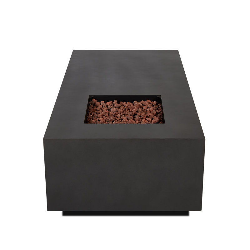 Vance 18'' H x 60'' W Steel Outdoor Fire Pit Table