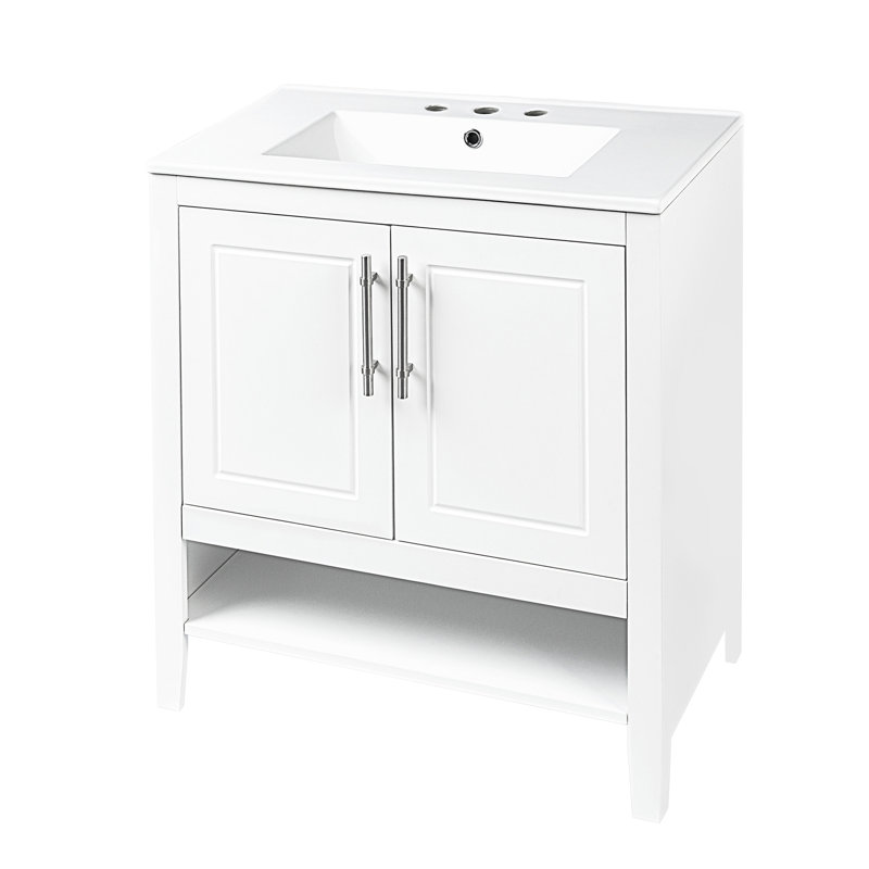 Meuble-lavabo chic avec des caractéristiques pratiques pour les salles de bain modernes, Blanc
