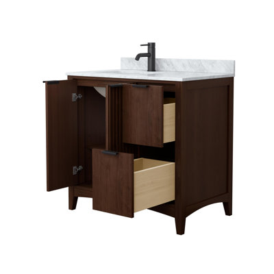 Meuble-lavabo simple autoportant 36 po avec plateau en marbre Palmilla