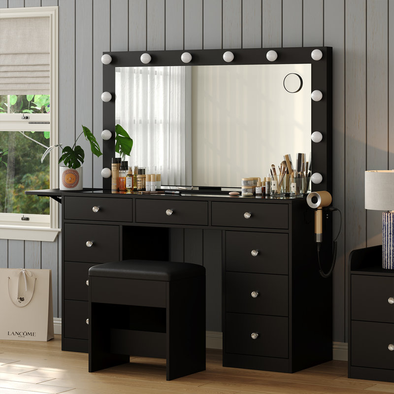 Tashionna Dressing Table, Black