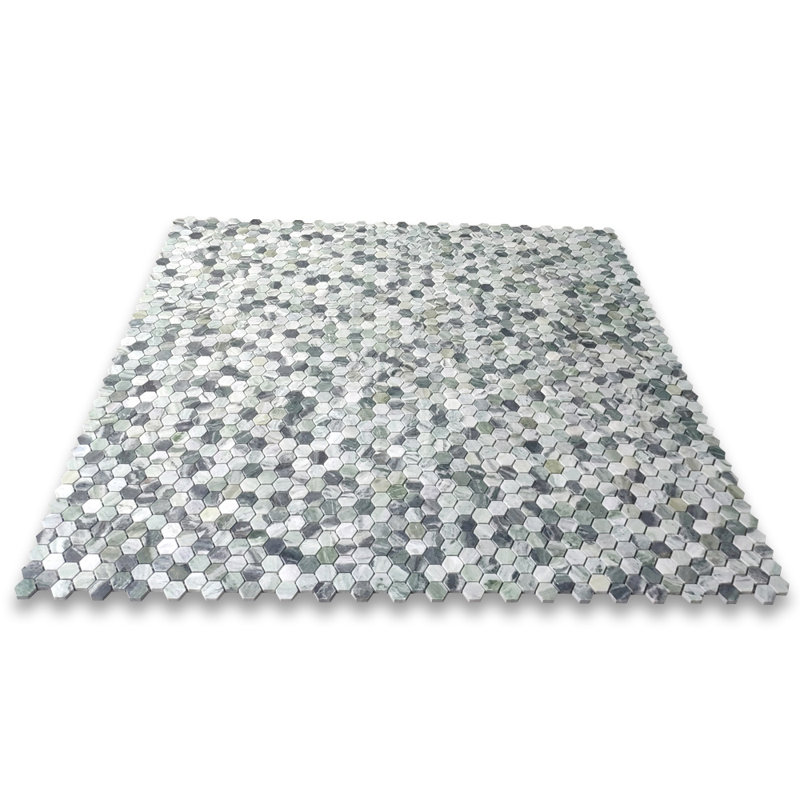 Carreau de mur et plancher en mosaïque de marbre 11 po x 11 po