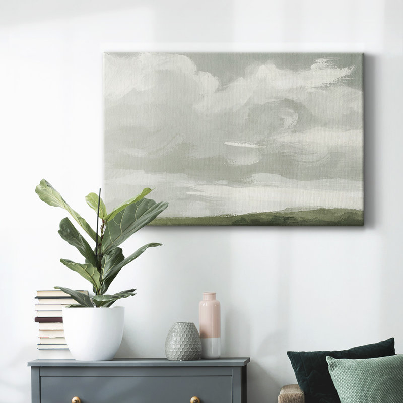 Toile tendue grise avec ciel gris III, H 18 po x l 27 po
