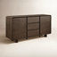 Buffet moderne en bois massif de 63 po avec 3 tiroirs et tablettes réglables Harrison