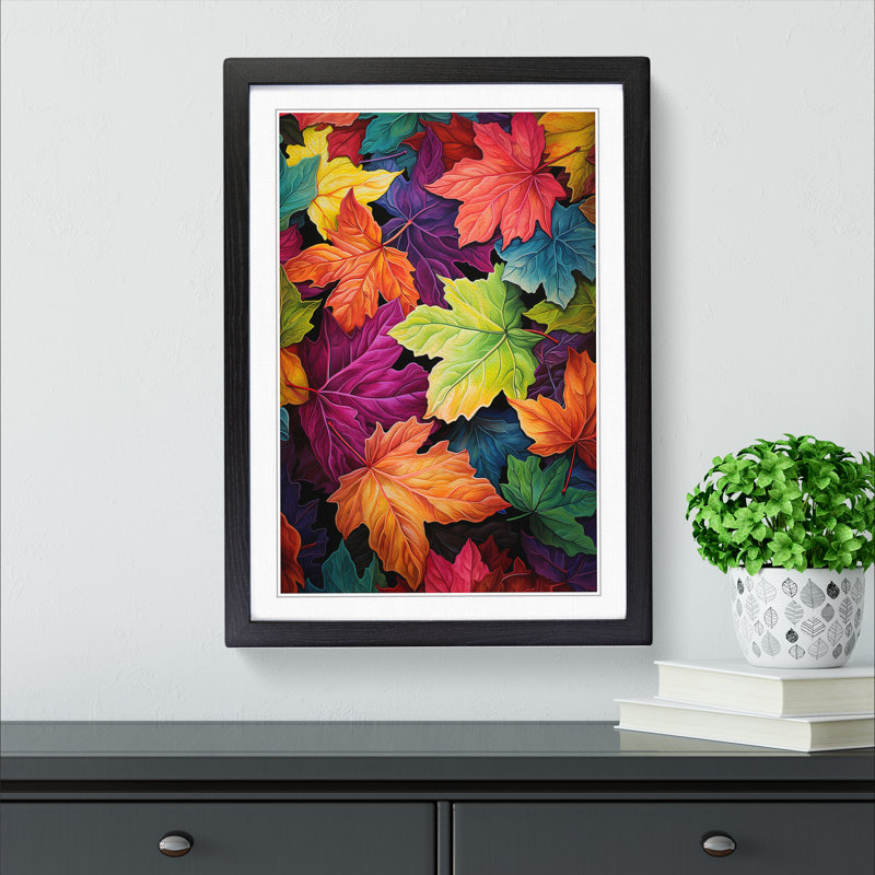 Ivy Leaf Colour Field - Framed Print, Black Framed, 64cm H x 46cm W x 2cm D