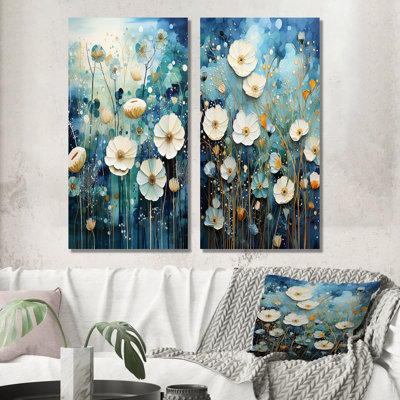 «Blue Tranquil Gardens», 2 pièces sur toile