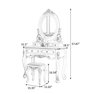 31.5"White Luxurious Vanity Set