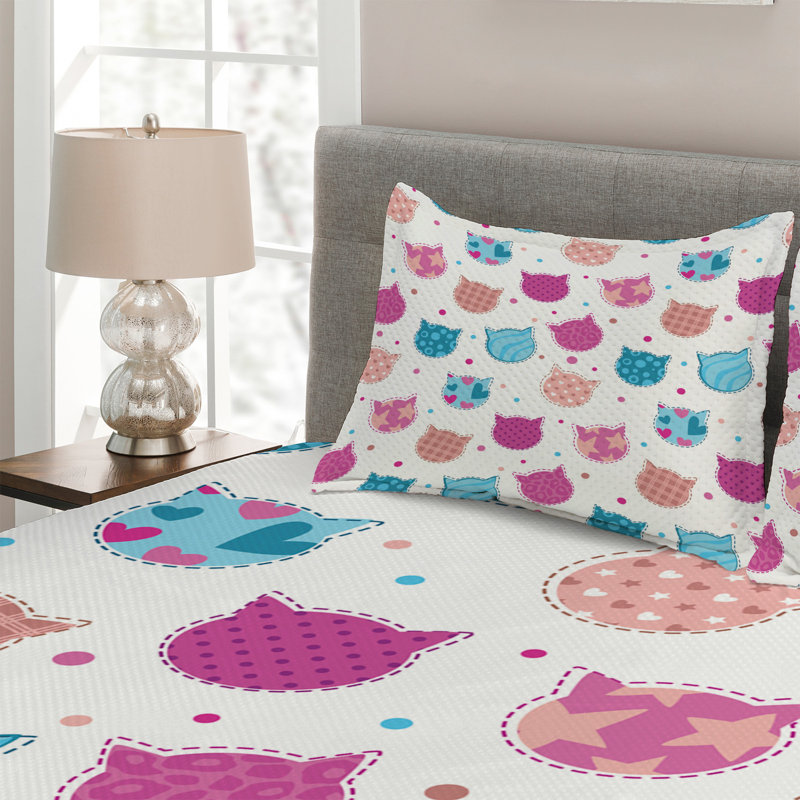 Polyester Coverlet, King Bedspread + 2 Shams