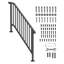 5-6 Step Handrails for Outdoor for Seniors Porch Deck Black Retro Arch