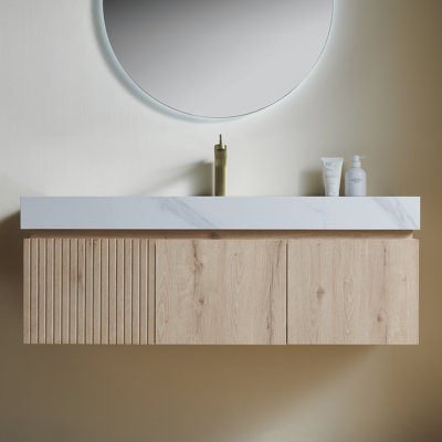 Plywood and Solid Wood Single Bathroom Vanity
