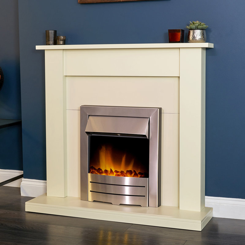 Colorado Adam 50.7cm W Fireplace Insert with 6824.28 BTU, Brushed Steel