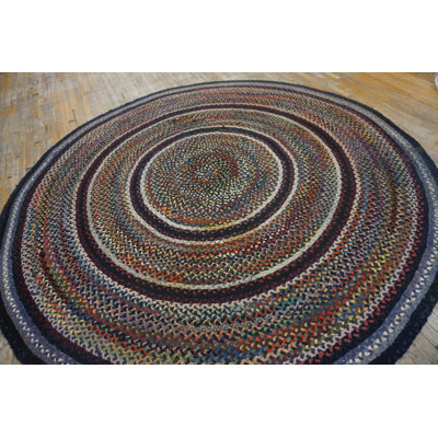 Geometric Antique American Braided Round Shape Area Rug