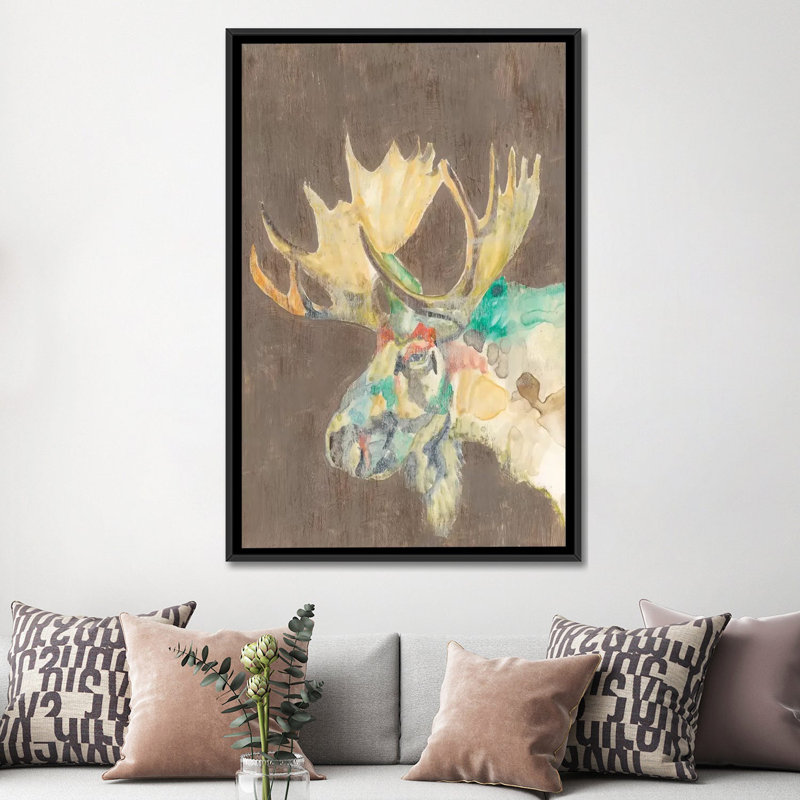 « rustique faune sauvage iv », reproduction sur toile, H 26 po x l 18 po x P 1,5 po, Toile avec cadre noir, Pas de tapis