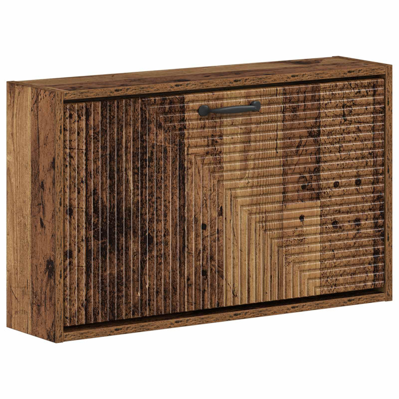 Flip Down Shoe Storage, 43 cm H x 71 cm W x 17 cm D, Old Wood