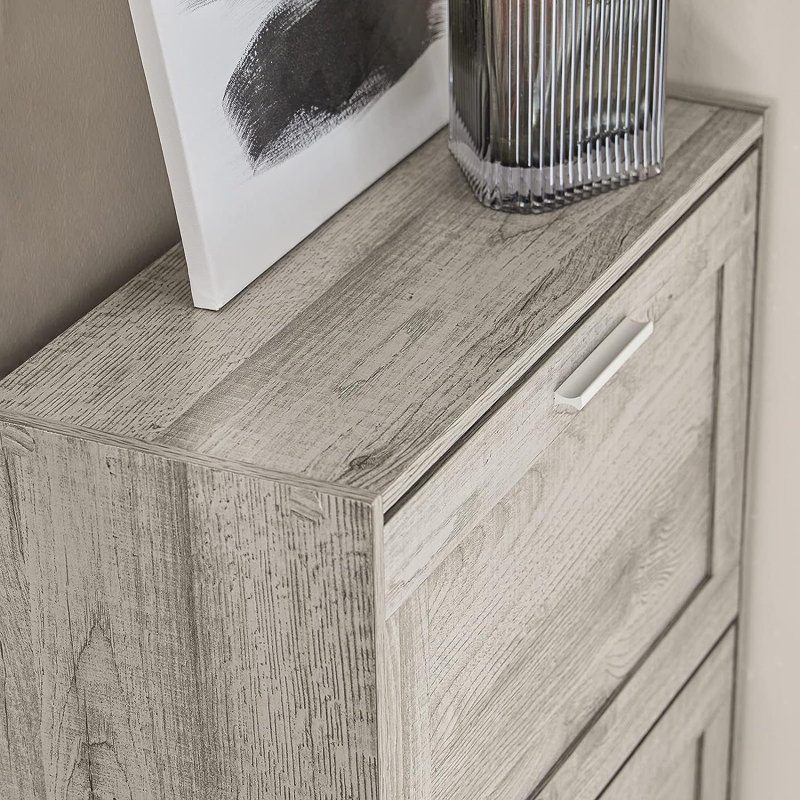 24 Pair Flip Down Shoe Storage, Gray