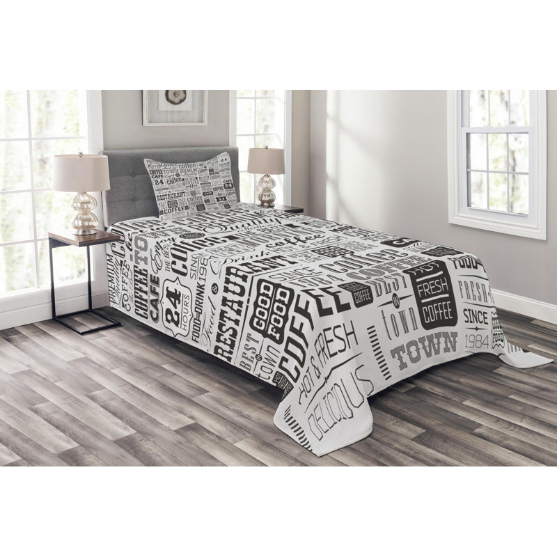 Farmhouse / Country Polyester Coverlet, Twin Coverlet + 1 Sham