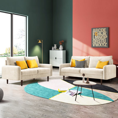 Marick Wide Round Arms Small Apartment Loveseat