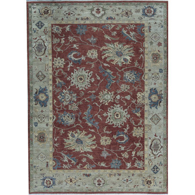 Hand-Knotted High-Quality Rust and Beige Area Rug
