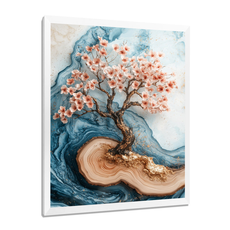 Myrtice V - impressions murales florales, H 40 po x l 30 po, Reproduction encadrée d'une seule photo, Blanc