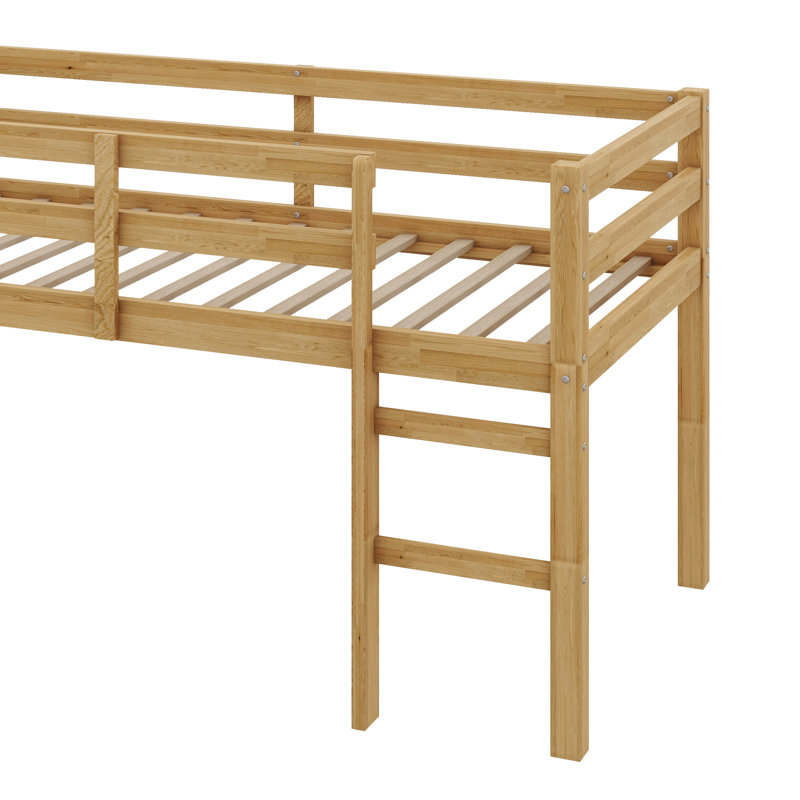 Lit mezzanine simple surélevé avec échelle, Naturel