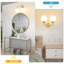 Luminaire de salle de bain à intensité variable avec abat-jour en verre opale lait 5,9 po Romale-393373180-344950977