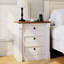 Table de chevet de 23,6 po de largeur avec station de charge et 3 tiroirs, table de chevet en bois rustique avec colonne romaine, table de bout pour le salon de la chambre à coucher-1493683642